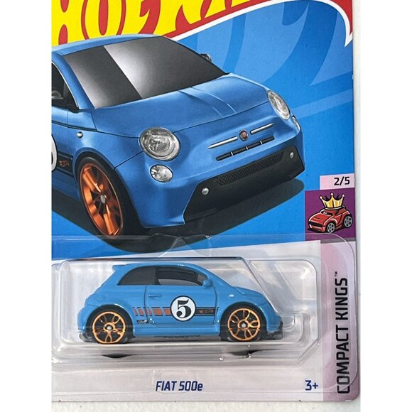 Hot Wheels Fiat 500e Compact Kings 2024 Blue Electric Diecast Car NOC - Picture 3 of 6